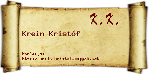 Krein Kristóf névjegykártya