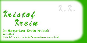 kristof krein business card